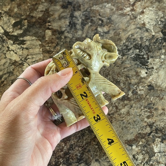 Carved Soapstone Elephant Figurine Gorara Stone Baby Elephant Inside Cute Statue - Picture 7 of 8